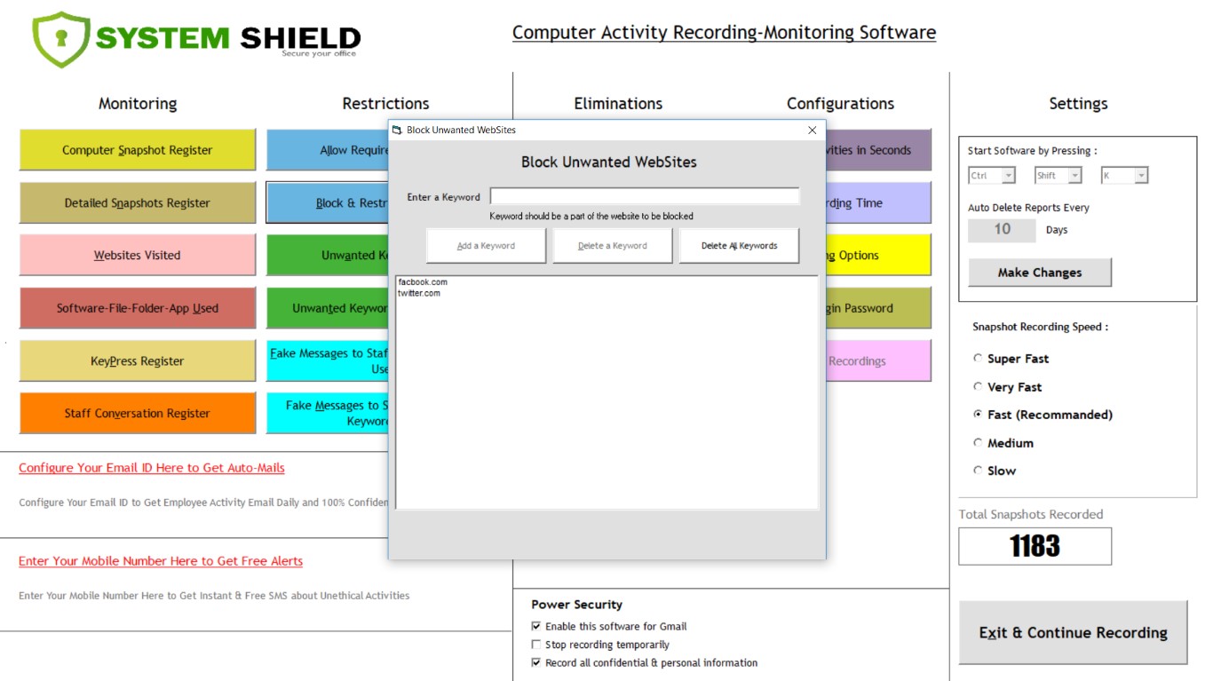 System Shield Employee Computer Recording Software